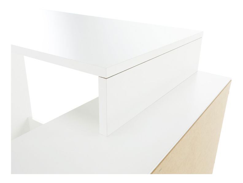 Rohový PC stolek Geles bílá