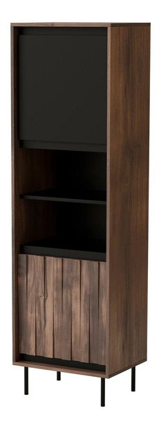 Policová skříň Sting W1 (ořech + černá)