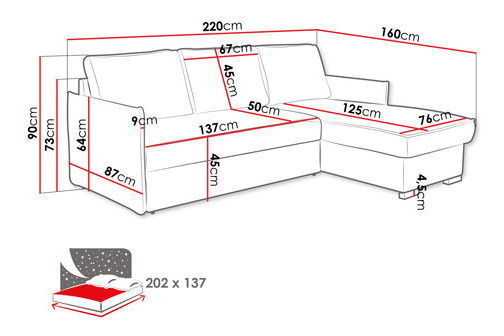Rohová sedací souprava Lisboa (cappuccino)