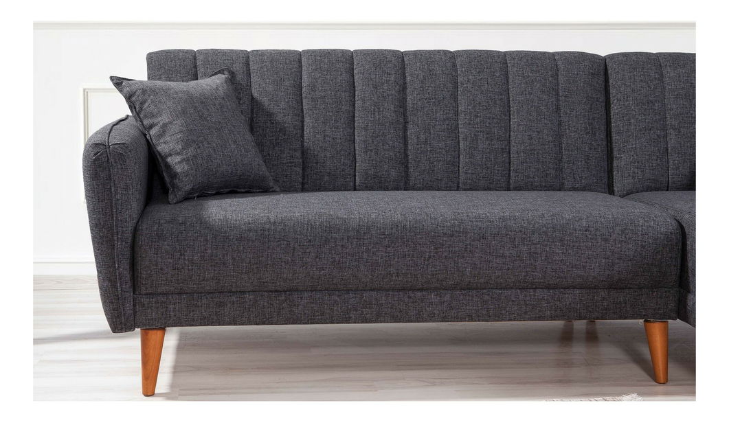 Rohová sedací souprava Adrie (P) (Tmavá šedá)