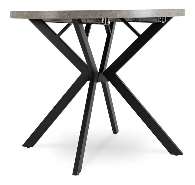 Rozkládací jídelní stůl Desistir (beton + černá) (pro 4-8 osob)