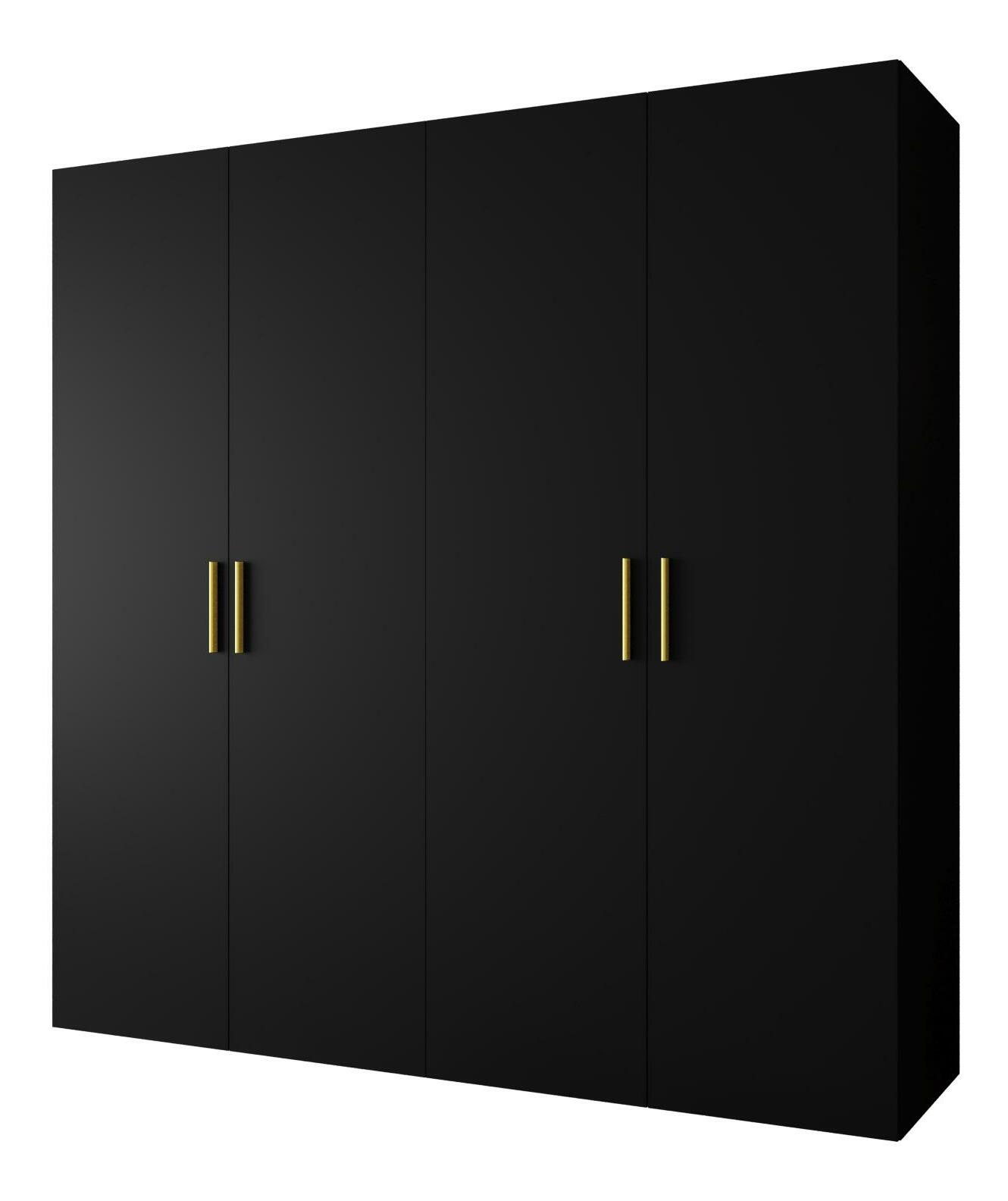 Šatní skříň 200 cm Borry 1 (černá + zlatá)
