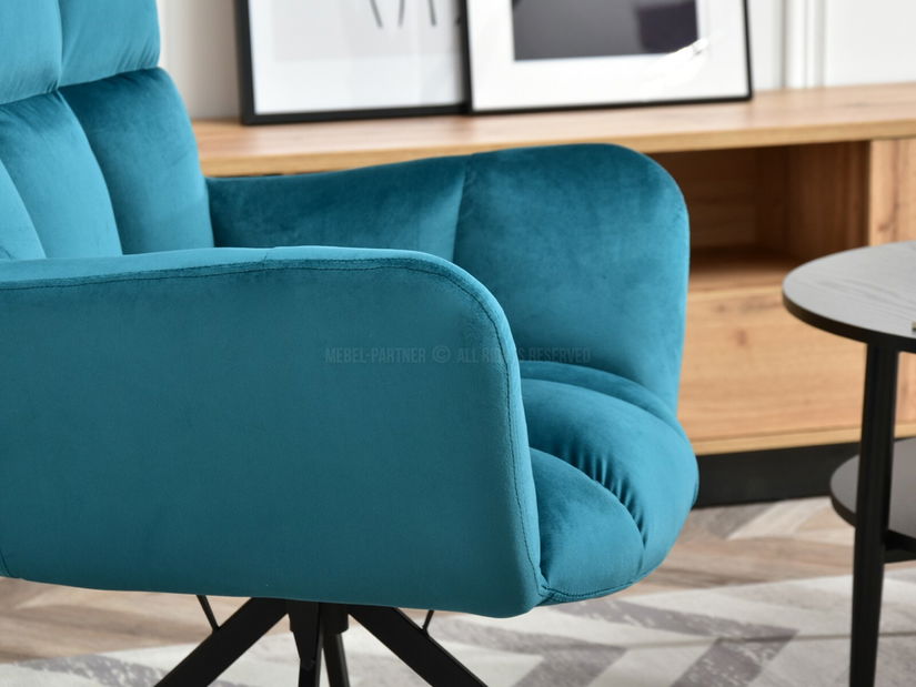 Křeslo Kikino (tyrkysová + černá)