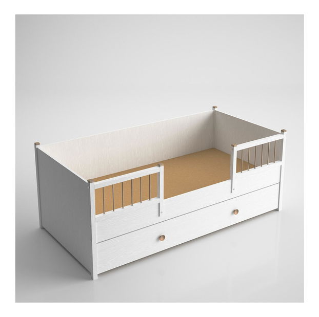 Jednolůžková postel Franc 73 (bílé dřevo)