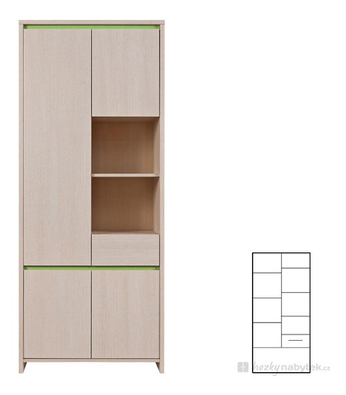 Policová skříň BRW Numlock REG4D1S