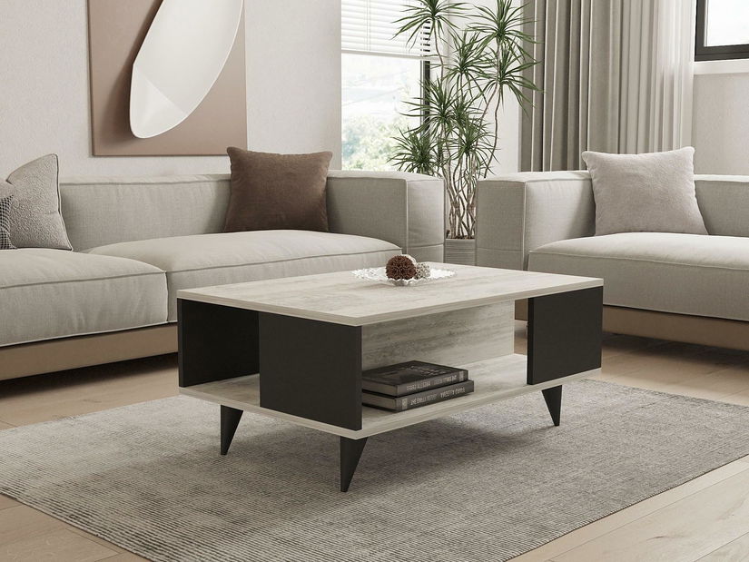 Konferenční stolek Suselo (bílá + černá)