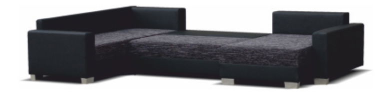 Rohová sedací souprava U Stilo (ekokůže 18 + berlin 24) (P)