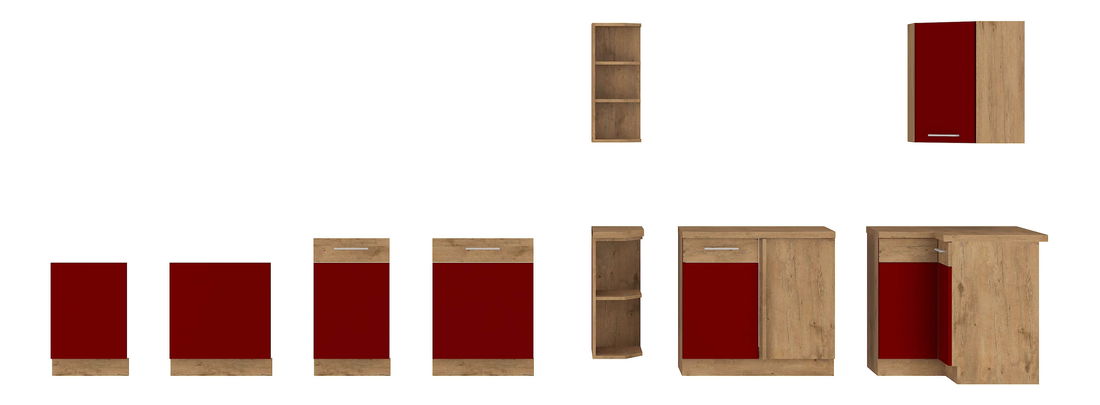 Dolní kuchyňská skříňka Virion 60 DK 210 2F (dub lancelot + bordó)