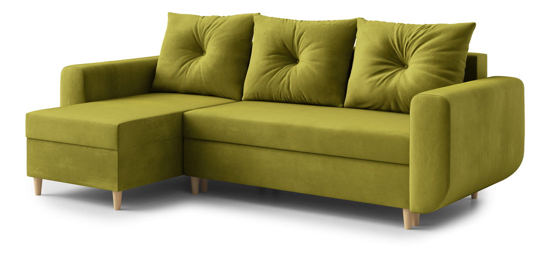  Rohová sedací souprava Eugenie (L) (limetková)