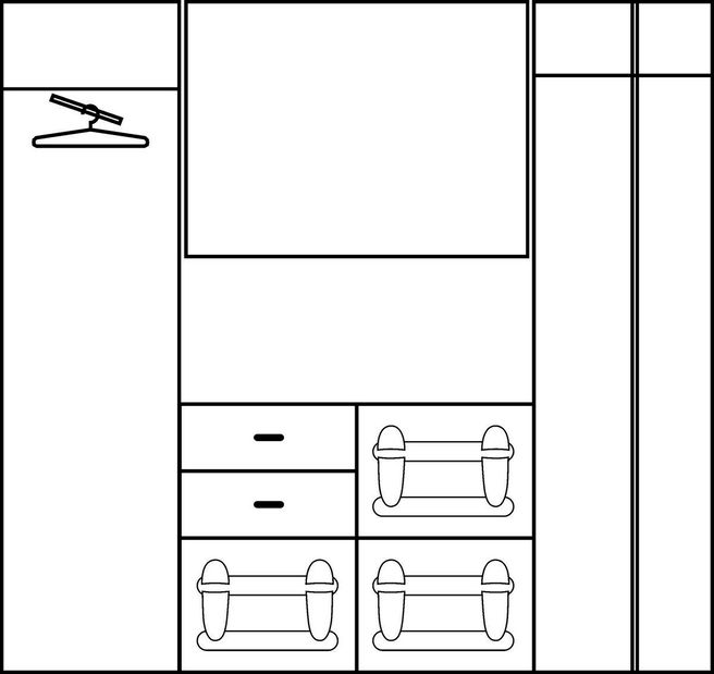 Předsíň Laine 7 Švestka + bílá