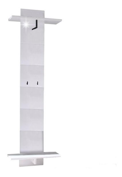 Věšákový panel Della (bílá + lesk bílý)