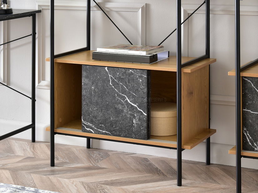 Regál Almasa A2 (černý mramor + černá)