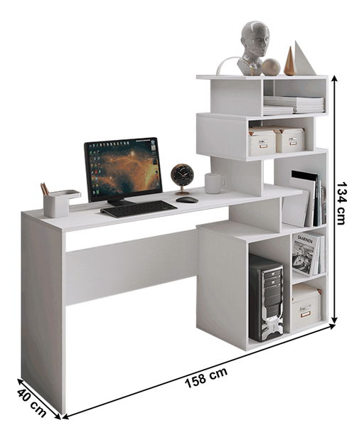 PC stolek Moxel (bílá)