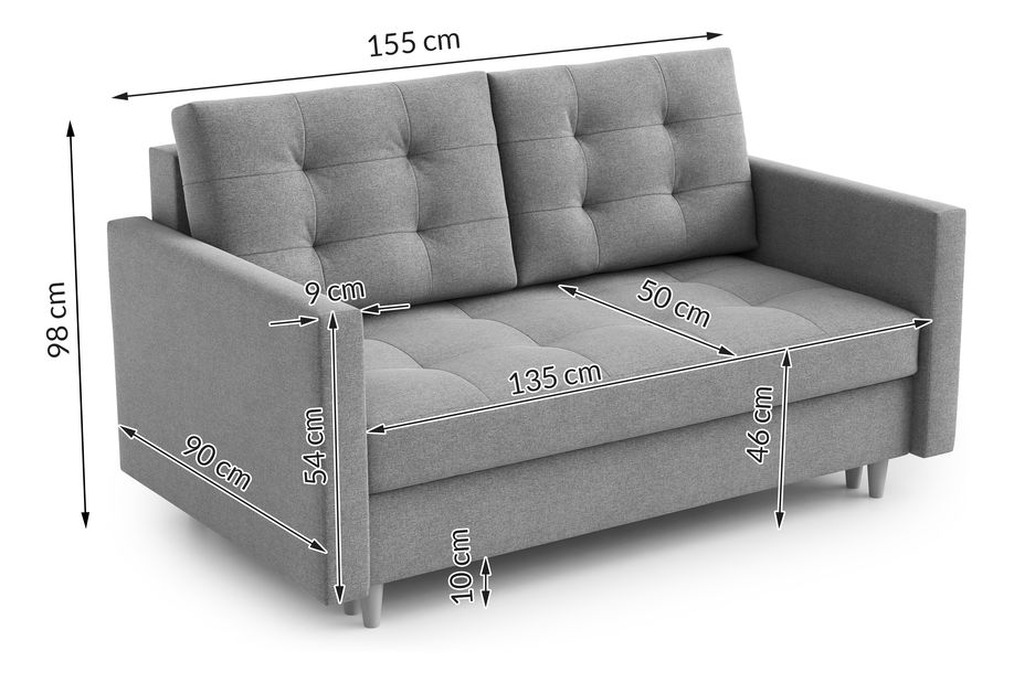 Pohovka dvousedačka Jennifer (tmavě modrá)