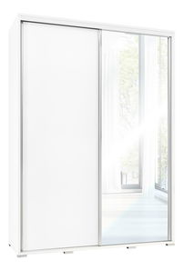 Šatní skříň s posuvnými dveřmi Peldon 155 (bílá) (se zrcadlem)