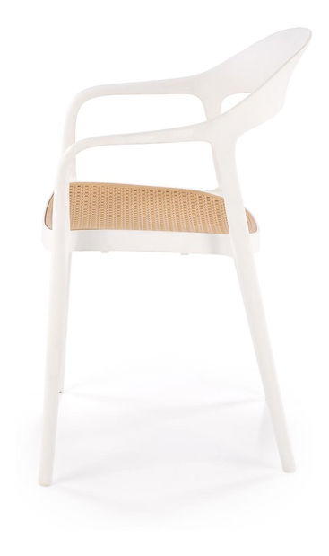 Zahradní židle Karo (bílá + naturální)