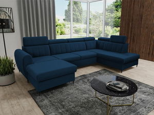 Rohová sedačka U Potazuro XL (modrá) (s úl. prostorem) (L)