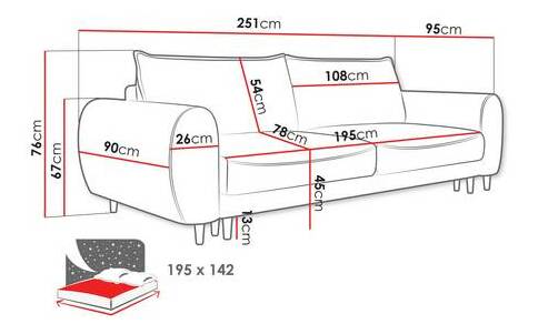 Rozkládací pohovka Nosenas (šedá) (s úl. prostorem)
