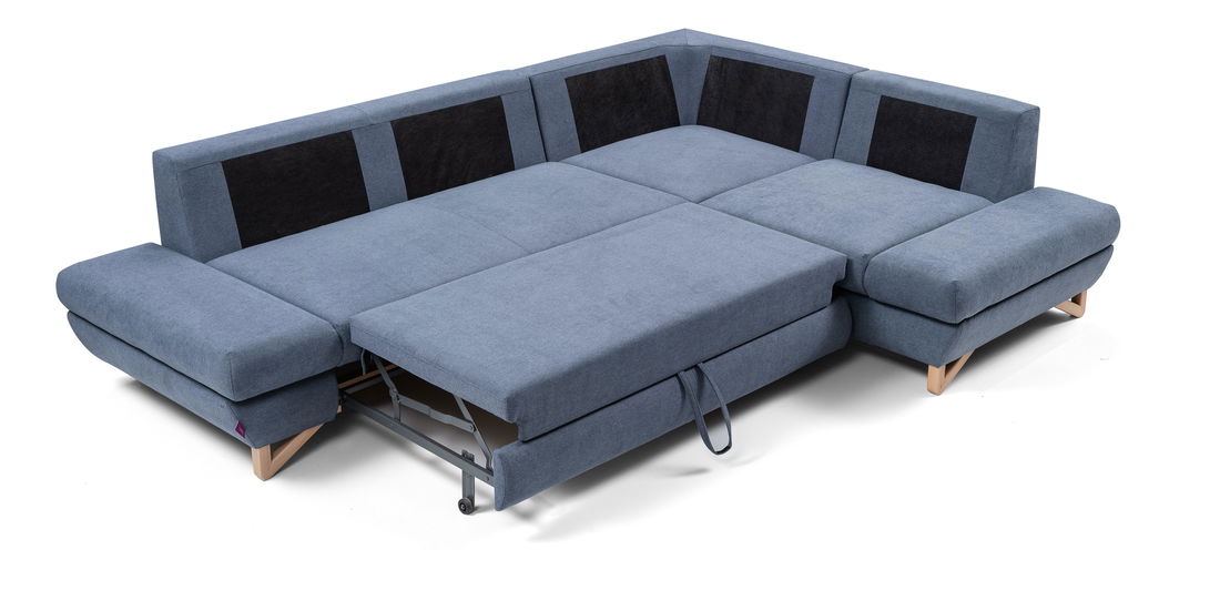 Rohová sedací souprava Aveley II (modrá) (P)