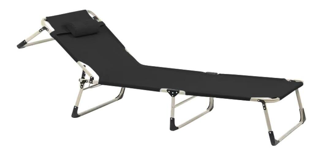 Zahradní lehátko Bowie (černá + béžová)