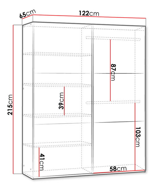 Šatní skříň Olevaro 12 (bílá + zrcadlo)