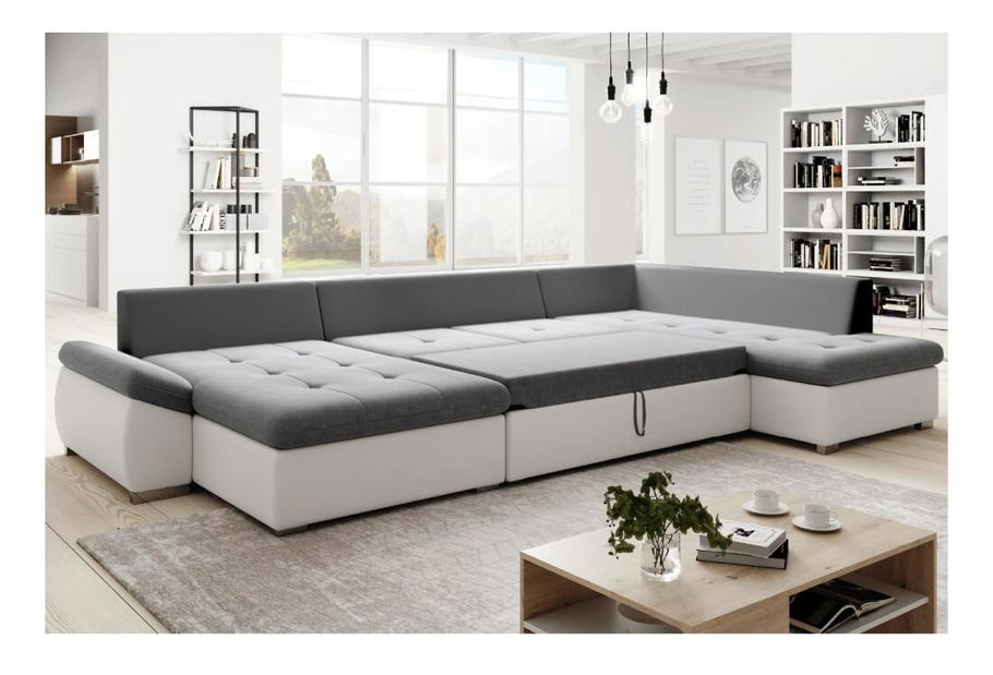 Rozkládací sedací souprava Matras (soro 93 + bílá ekokůže) (P) 