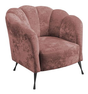 Křeslo Tejer růžová + černý chrom)