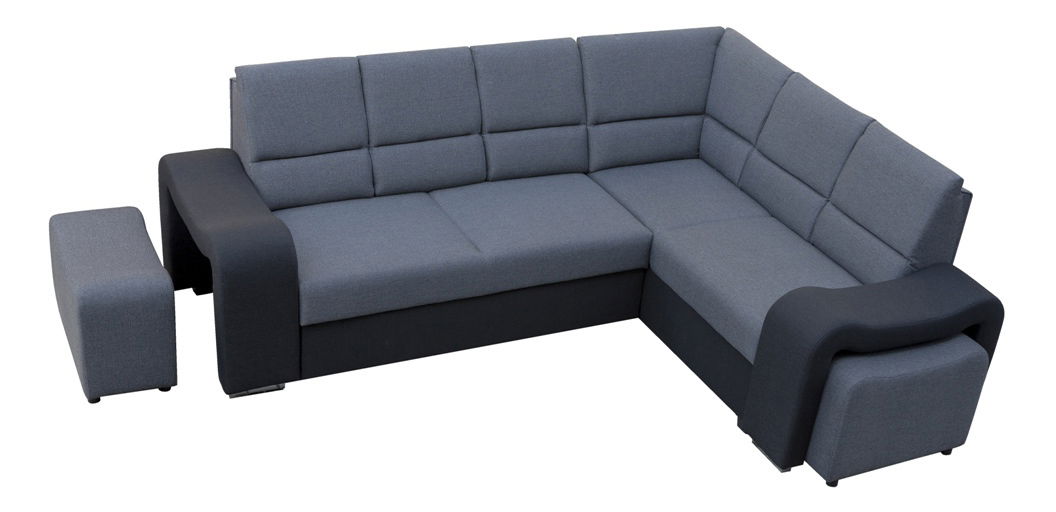 Rohová sedací souprava Warren (černá) (P)