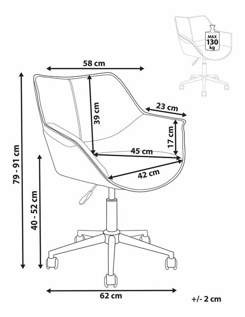 Kancelářská židle Newza (hnědá)