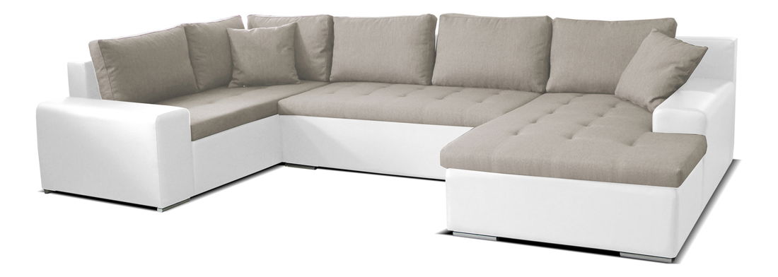 Rohová sedací souprava U Moreno BL+2+L (béžová + bílá) (P)