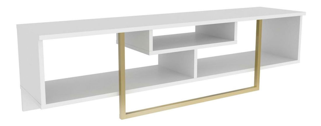 TV stolek/skříňka Aslana 150 (bílá + zlatá)