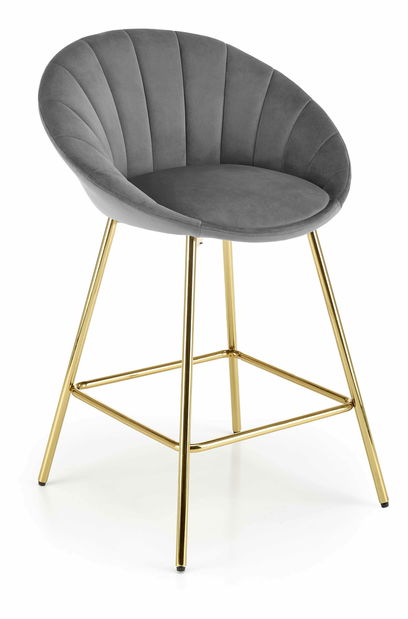 Barová židle Harriet (šedá + zlatá)