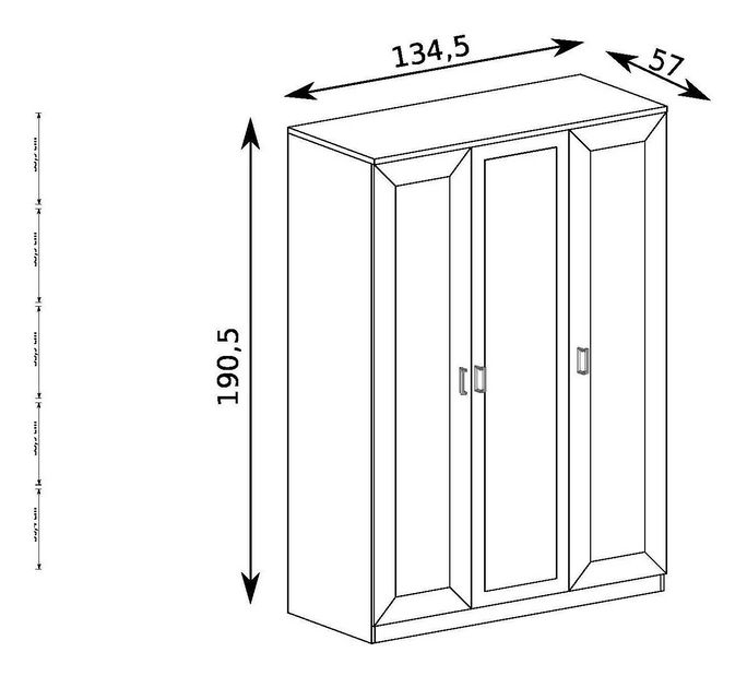 Šatní skříň Titanus 15 (dub lefkas)