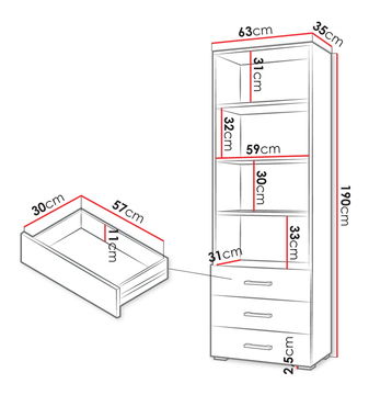 Regál Teratino 3SZ (bílá)