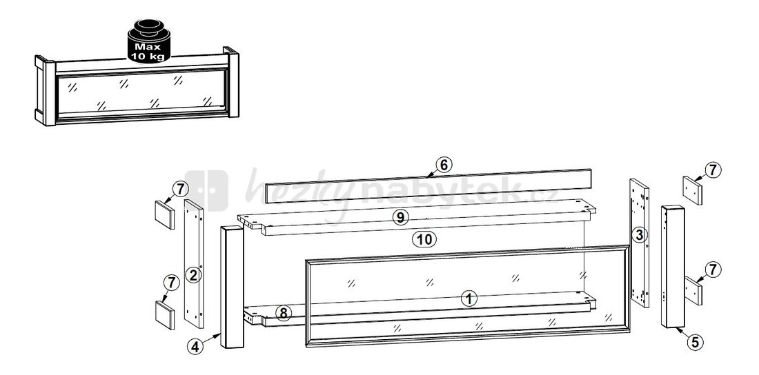 Vitrína na stěnu BRW August SFW1W