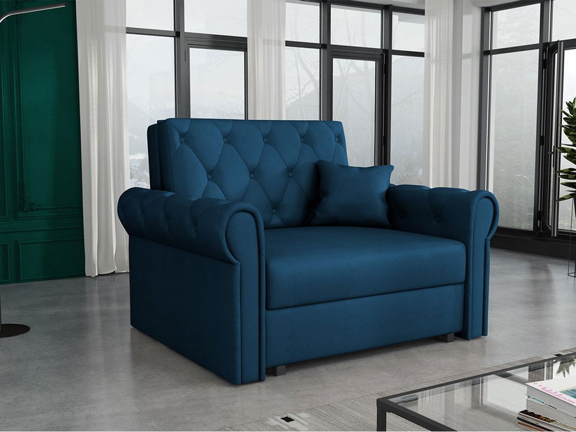 Rozkládací křeslo Carivia Roma I (modrá) (s úl. prostorem)