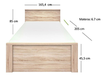 Manželská postel 160 cm Noella (dub sonoma) (bez roštu a matrace)