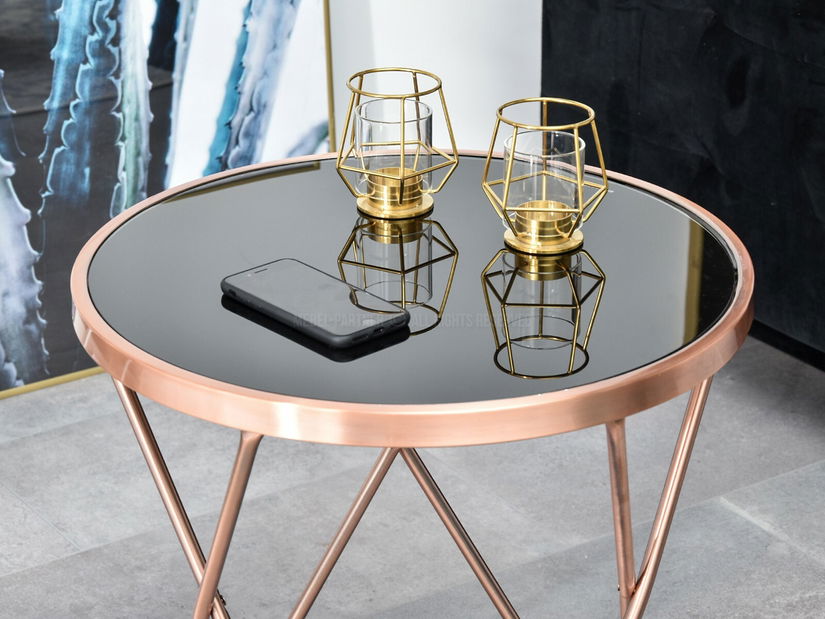 Konferenční stolek Armin S (černá + měděná)