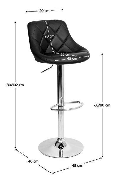 Barová židle Marad UT-C859 (černá + chrom)