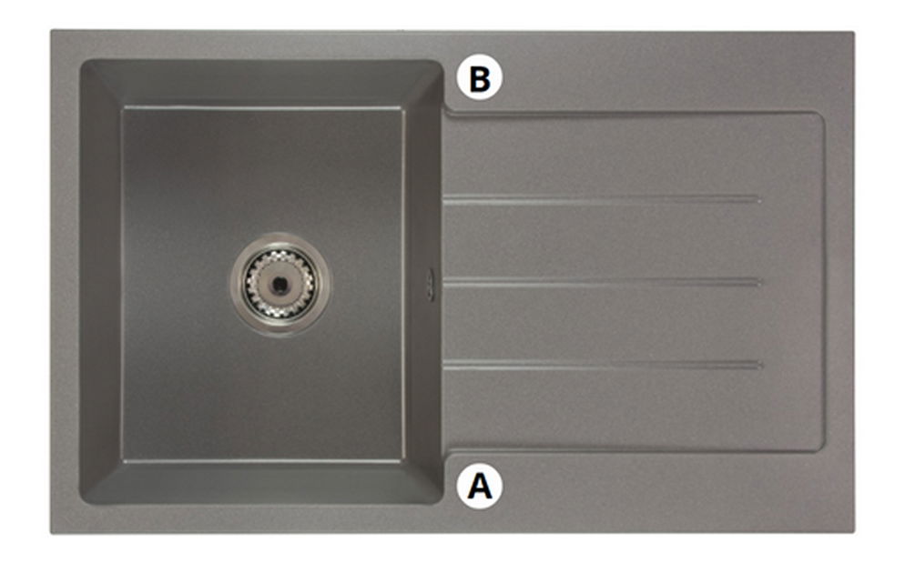 Kuchyňský dřez Ruxom (bílá) (se 2 otvory pro baterii) (P)