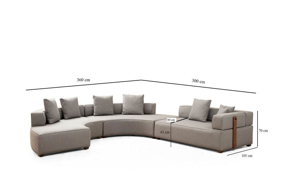 Rohová sedačka Gondulatta 2 (P) (šedá)