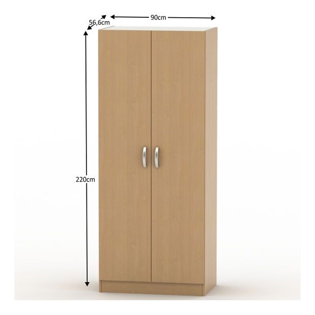 Šatní skříň Breanna 2 BE02-002-00 (buk)