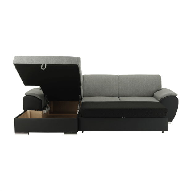 Rohová sedací souprava Emma malá (černá + šedá) (L)