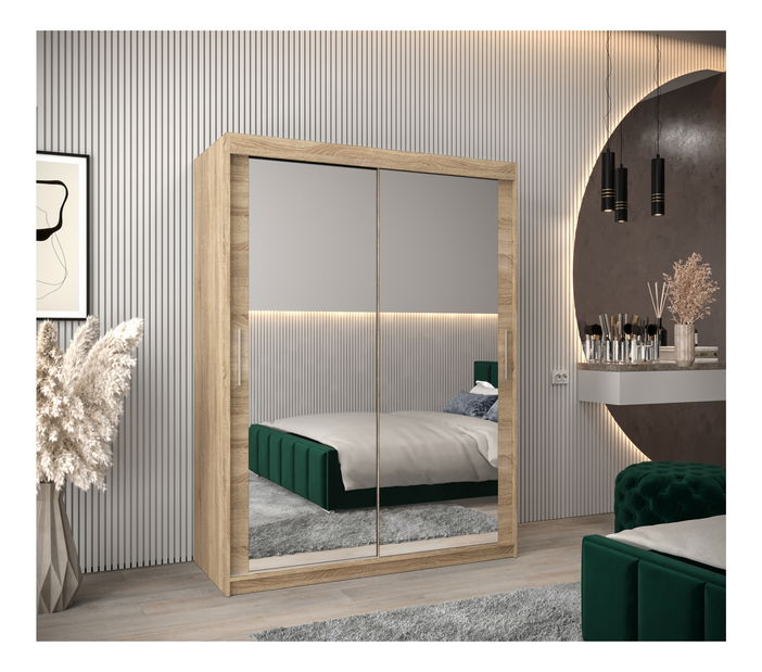 Šatní skříň 150 cm Toki 3 (Dub sonoma + Dub sonoma)