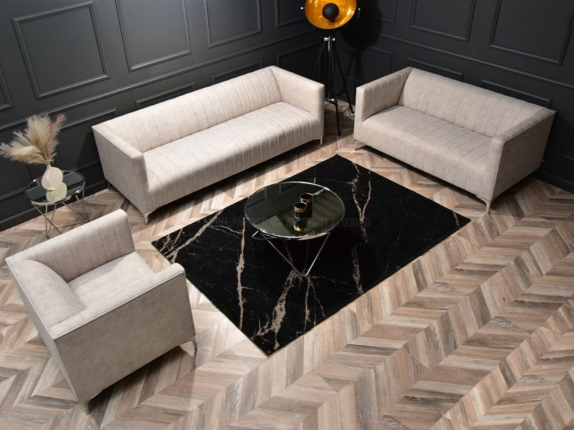 Relaxační křeslo Rotundas (písková + chrom)