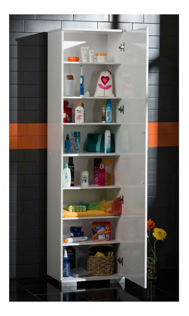 Policová skříň Aderyn (bílá)