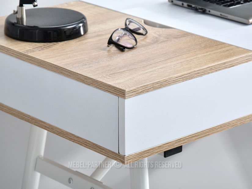 PC stolek Vicken (dub + bílá)