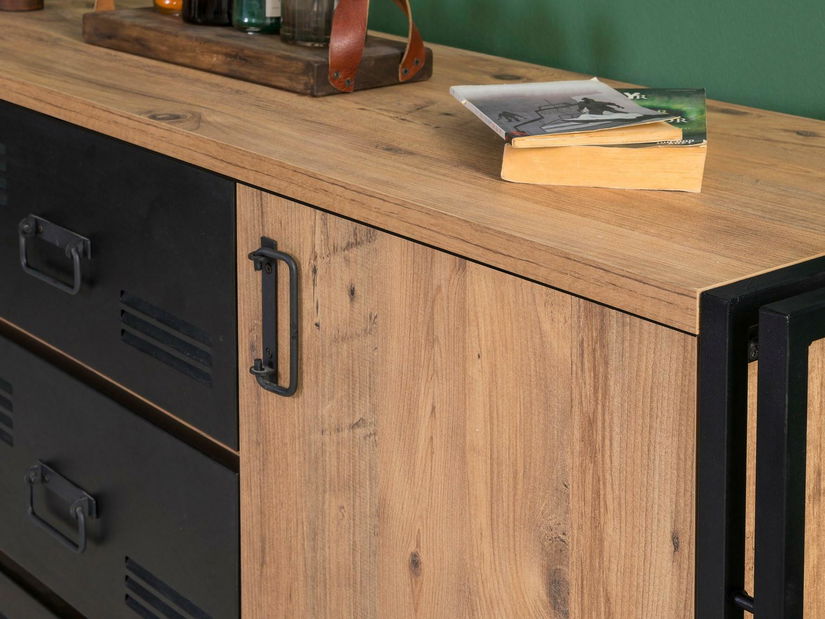 Souprava nábytku do obývacího pokoje Cosmopolitan 23 (atlantická borovice + černá)