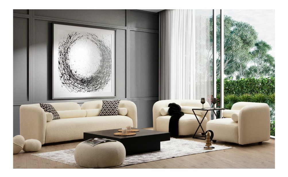 Pohovka třísedačka Victorenzo (krémová)