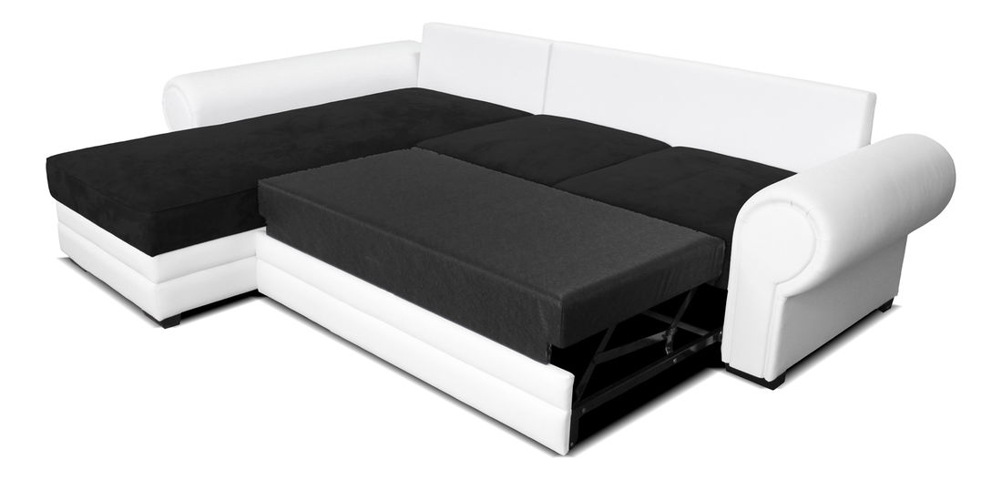 Rohová sedací souprava Milagro L+2F (černá + bílá) (L)